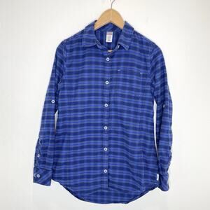 Stio Dovetail Flannel Cabin Shirt Womens Small Blue Plaid Button Up Top